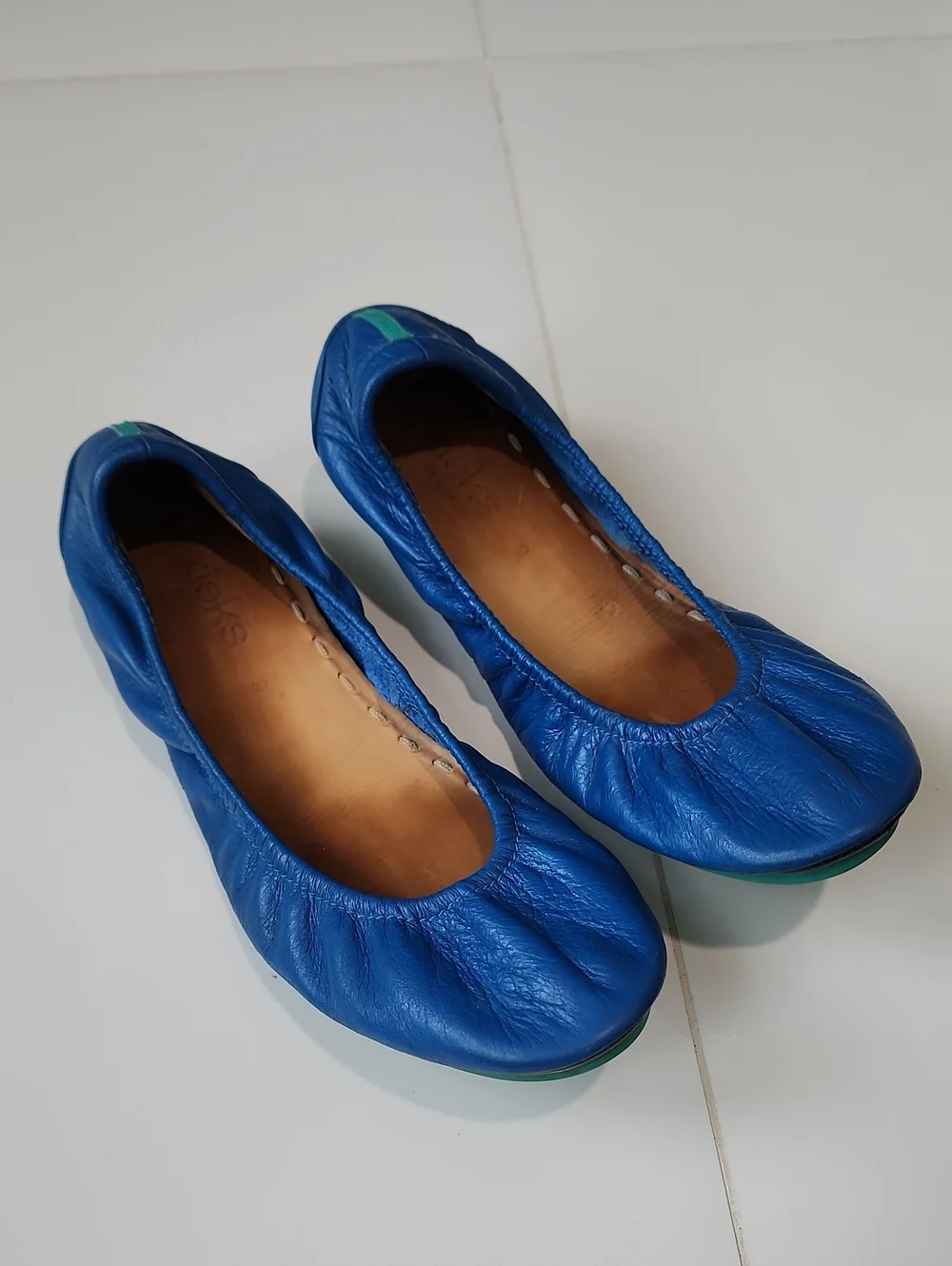 Tieks Blue Leather Ballet Flats